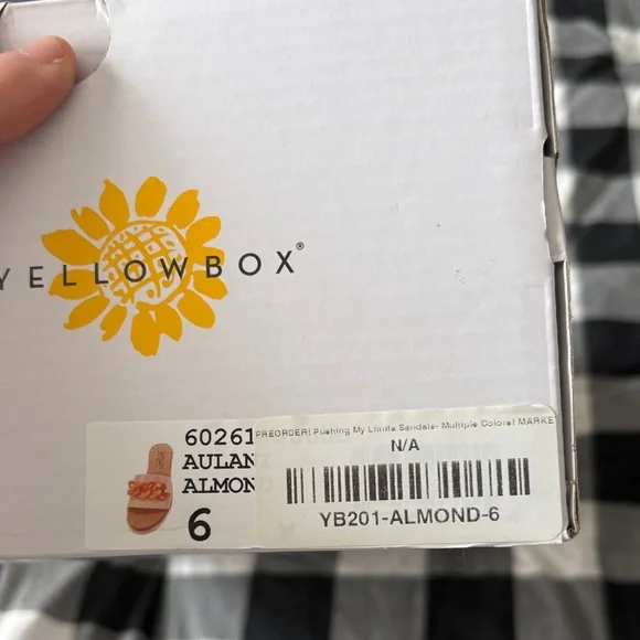 Yellow Box Peachy Tan Slide Sandals with Tortoiseshell Chain - Picture 4 of 4